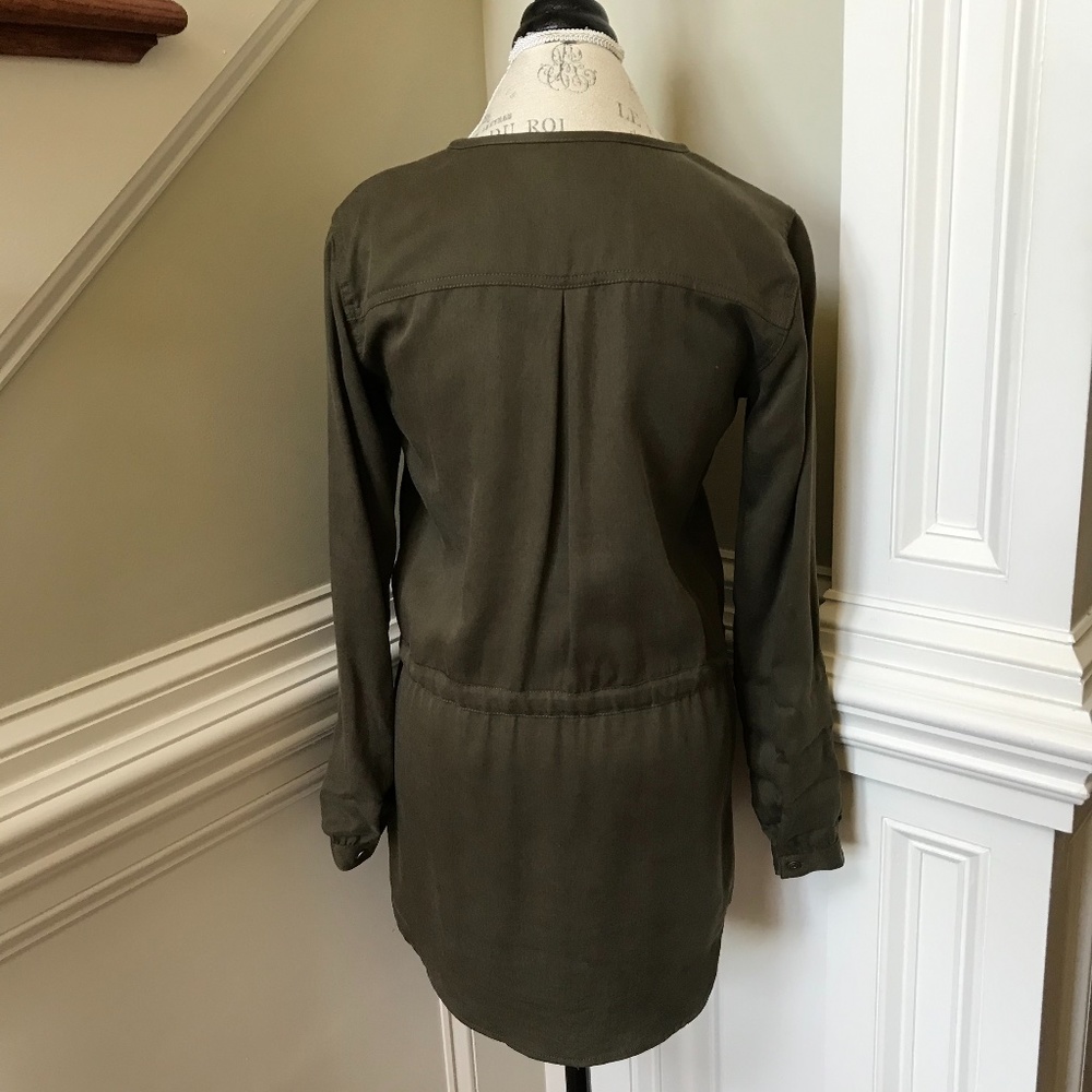 Michael Stars Shirt Dress XS Green Long Sleeve - Picture 13 of 13